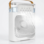 10-Inch Desktop Water Mist Fan – Portable Humidifier Air Cooler with 5-Hole Spray, 3 Speed Modes, and LED Night Light (Not Rechargeable)
