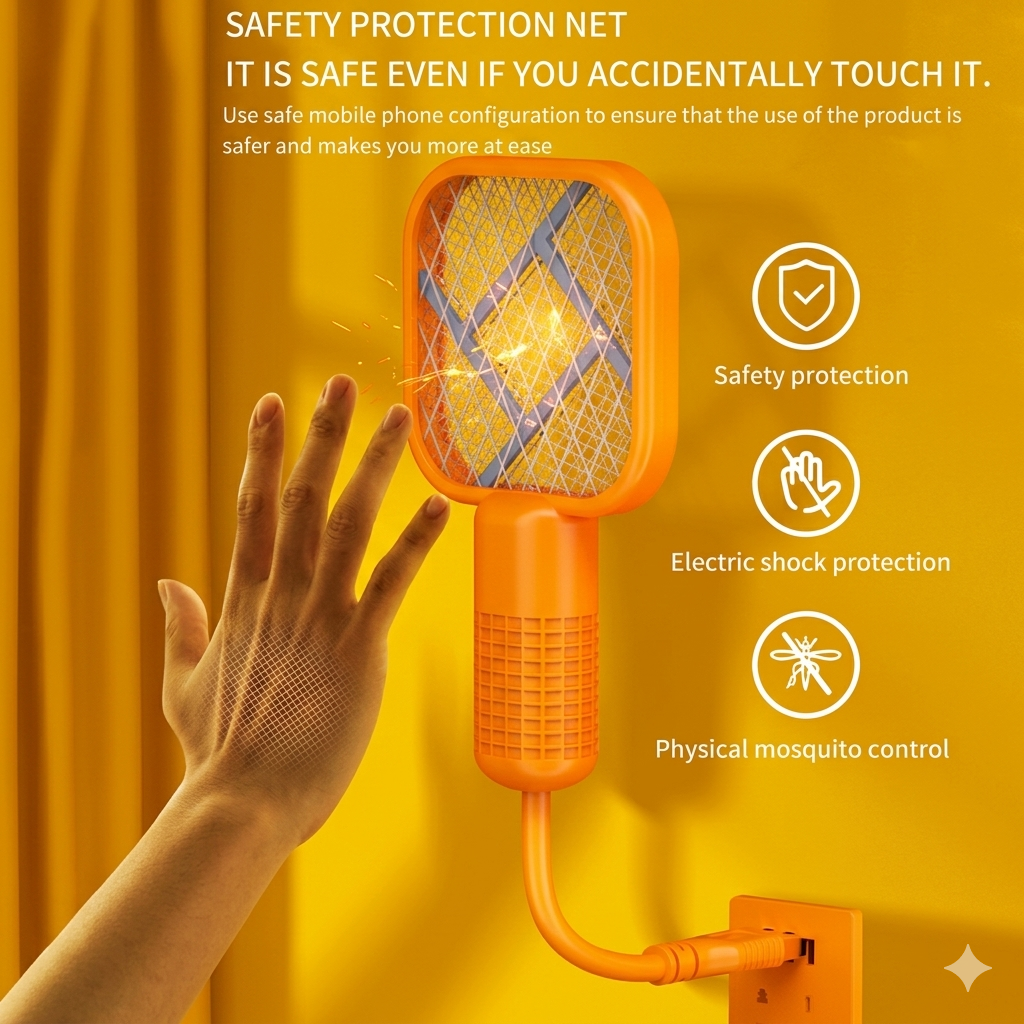 USB Rechargeable Mosquito Killer Racket | Portable Mosquito Repellent Racket With UV Light For Home Office Use