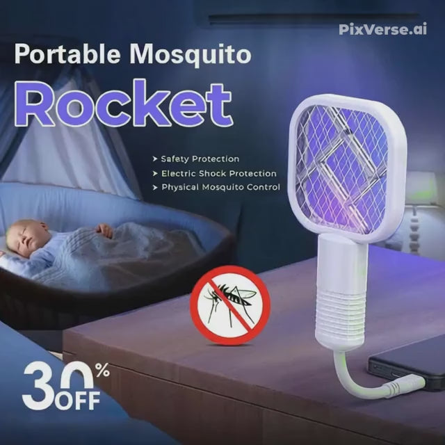USB Rechargeable Mosquito Killer Racket | Portable Mosquito Repellent Racket With UV Light For Home Office Use